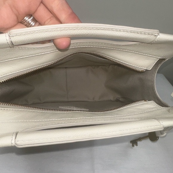 Fossil Hazel Leather Suede Crossbody Spring Stripe Multicolor Pink Blue White - Picture 10 of 16